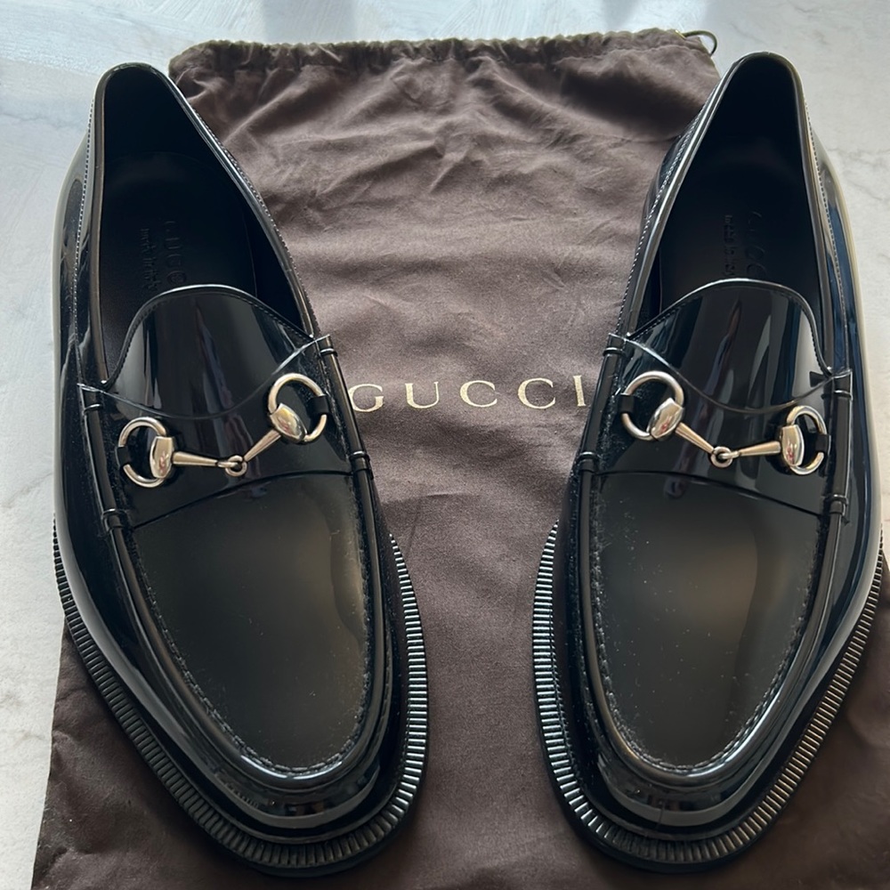 GUCCI Men's Black Rubber Horsebit Rain Loafer